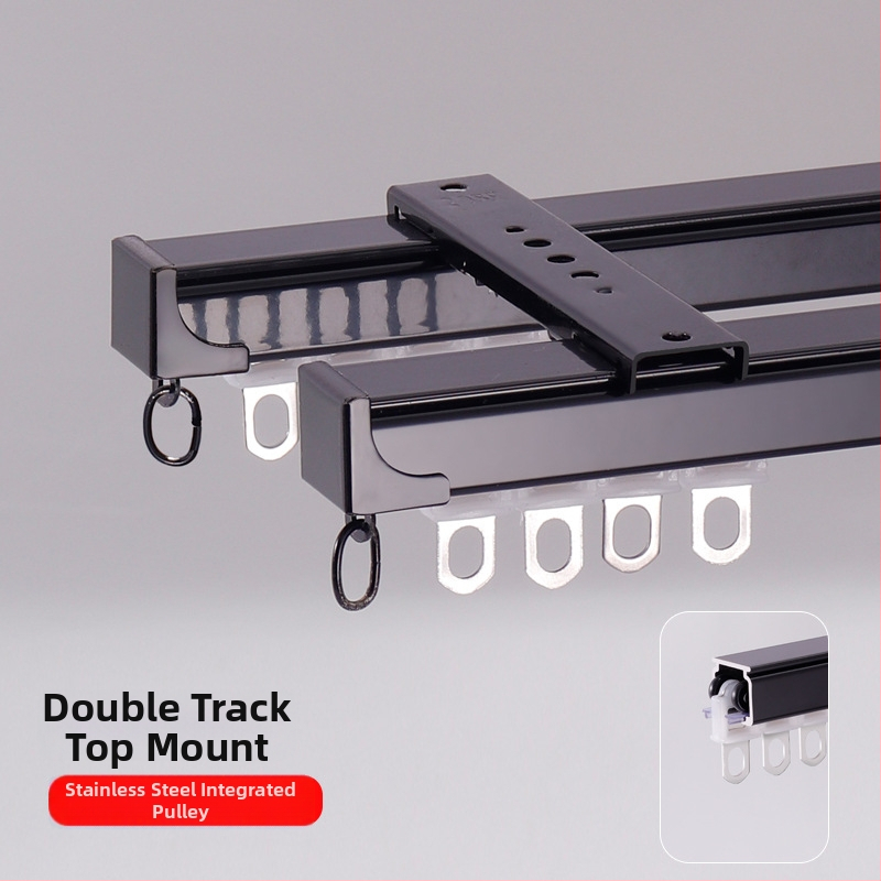 Závesová dráha z hliníkovej zliatiny, tichý chod, hornej alebo bočnej montáži, jednokoľajné a dvojité posúvanie, rovná trať