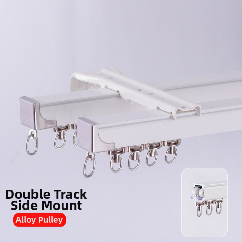 Závesová dráha z hliníkovej zliatiny, tichý chod, hornej alebo bočnej montáži, jednokoľajné a dvojité posúvanie, rovná trať