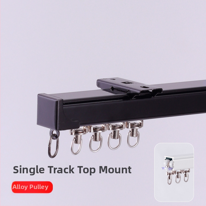 Závesová dráha z hliníkovej zliatiny, tichý chod, hornej alebo bočnej montáži, jednokoľajné a dvojité posúvanie, rovná trať