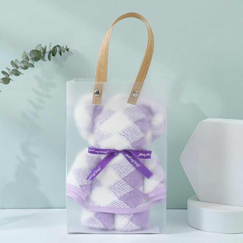 Medve alakú korall velúr törölköző ajándék | nedvességfelvevő kéztörlő esküvőre, 150D, 80–100 g, varrott, testreszabható