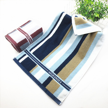 Vastagított pamut arc törölköző, csíkos kockás mintával, Jacquard szövés, 32s fonal, 120–140 g