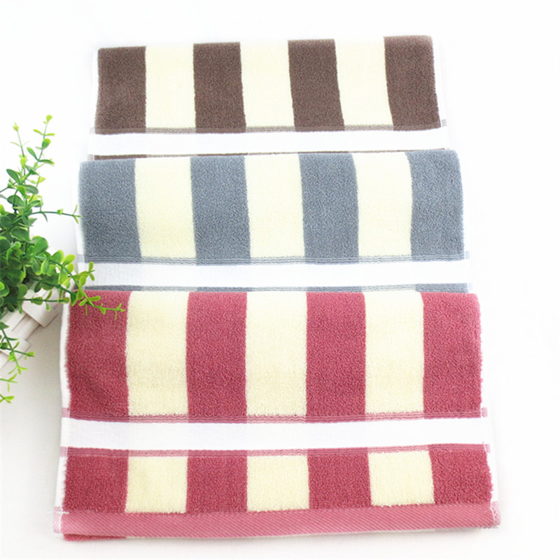 Vastagított pamut arc törölköző, csíkos kockás mintával, Jacquard szövés, 32s fonal, 120–140 g