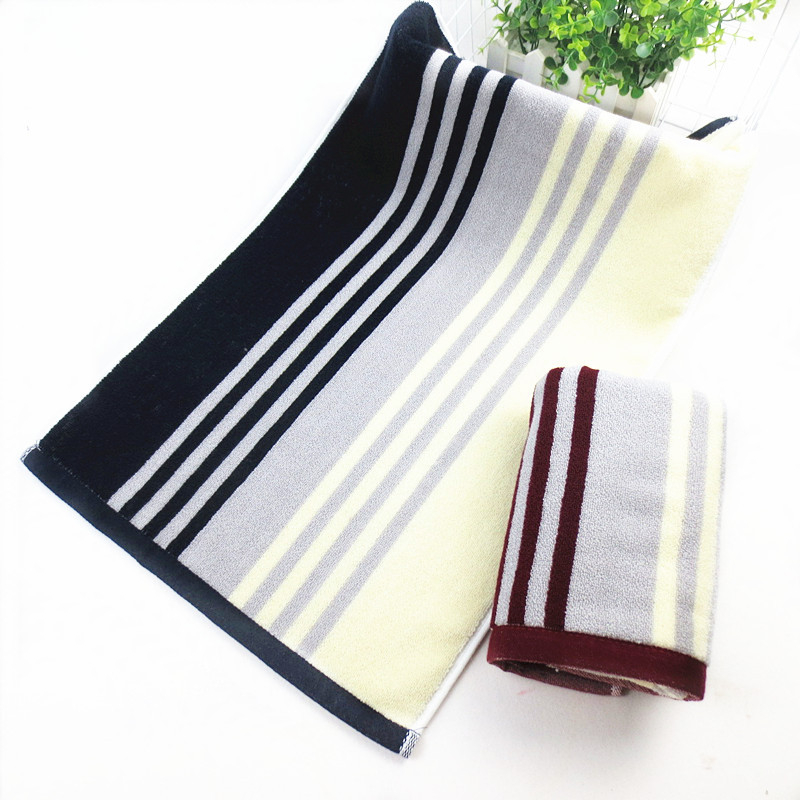 Vastagított pamut arc törölköző, csíkos kockás mintával, Jacquard szövés, 32s fonal, 120–140 g