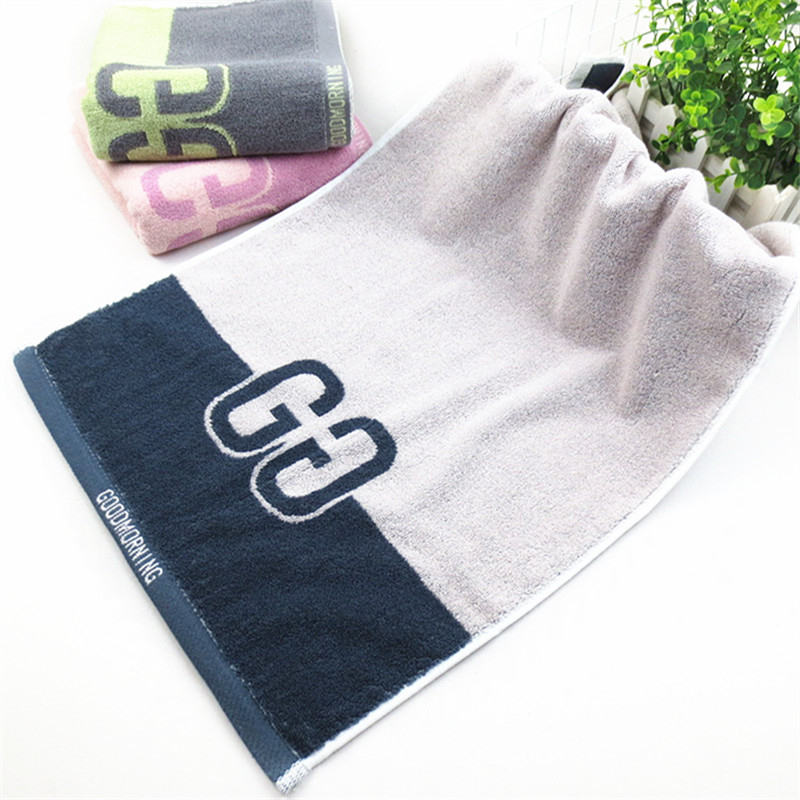 Vastagított pamut arc törölköző, csíkos kockás mintával, Jacquard szövés, 32s fonal, 120–140 g