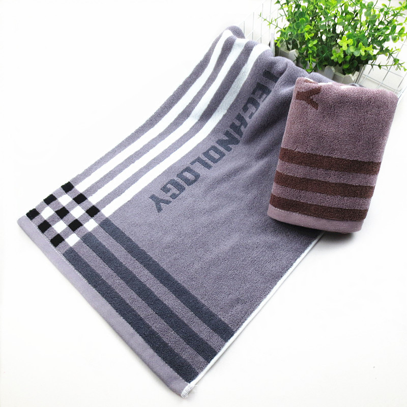Vastagított pamut arc törölköző, csíkos kockás mintával, Jacquard szövés, 32s fonal, 120–140 g