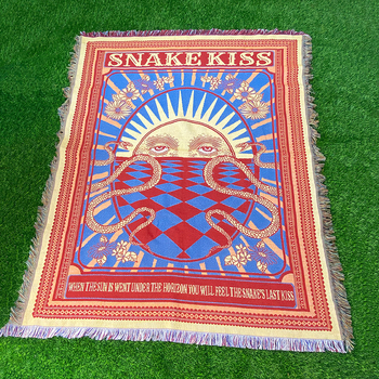 Nordijski stil dekorativna tapiserija za kauč - deka od poliestersko-bavlanske smjese, 800–999 g, uzorak s znakovima, prilagodljivo