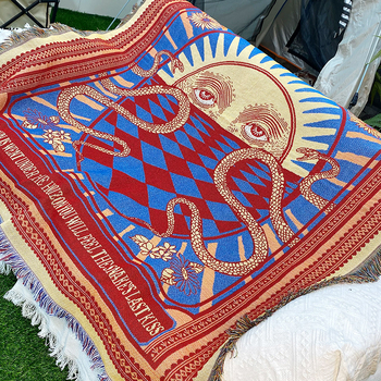 Nordijski stil dekorativna tapiserija za kauč - deka od poliestersko-bavlanske smjese, 800–999 g, uzorak s znakovima, prilagodljivo