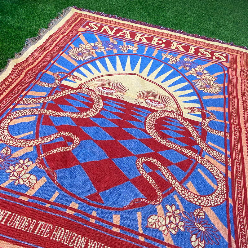 Nordijski stil dekorativna tapiserija za kauč - deka od poliestersko-bavlanske smjese, 800–999 g, uzorak s znakovima, prilagodljivo