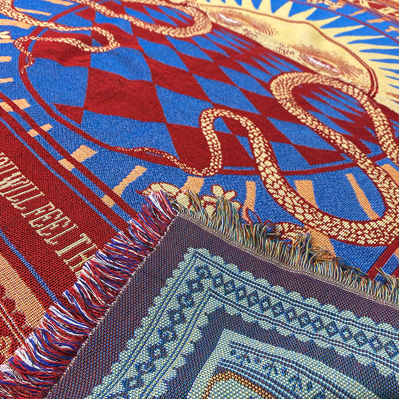 Nordijski stil dekorativna tapiserija za kauč - deka od poliestersko-bavlanske smjese, 800–999 g, uzorak s znakovima, prilagodljivo