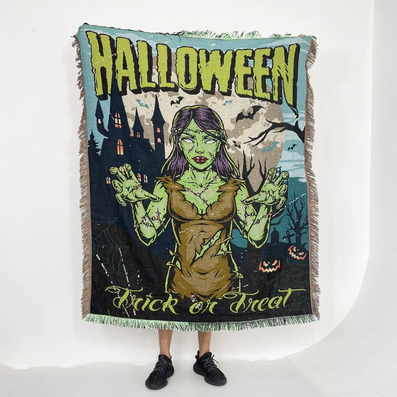 Nordijski stil dekorativna tapiserija za kauč - deka od poliestersko-bavlanske smjese, 800–999 g, uzorak s znakovima, prilagodljivo