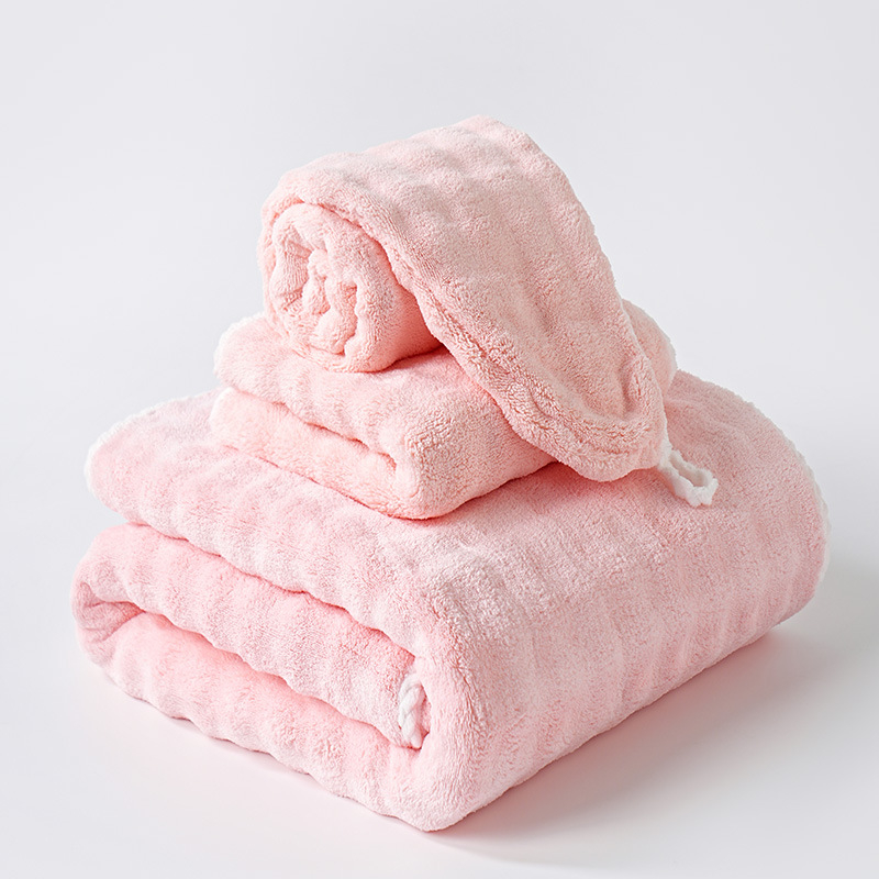 Bo Chu Hui Coral Fleece set za kupaonicu, 3 komada, 500 g+ težina, 150D vlakna, ravna tkanina