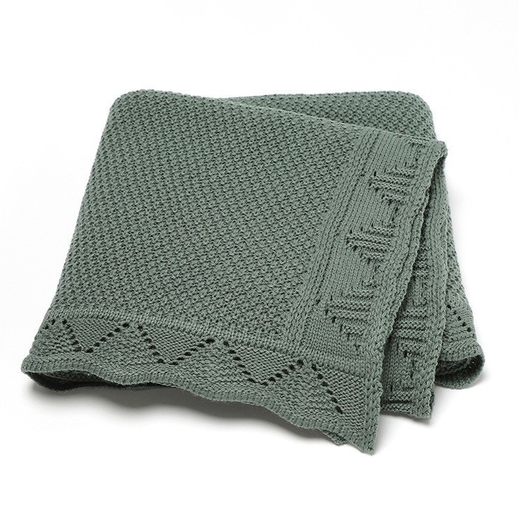Dječja deka s izvezenim logom, pletena, unisex, otporna na vjetar, akrilna vlakna, 0,25 kg, za sve sezone