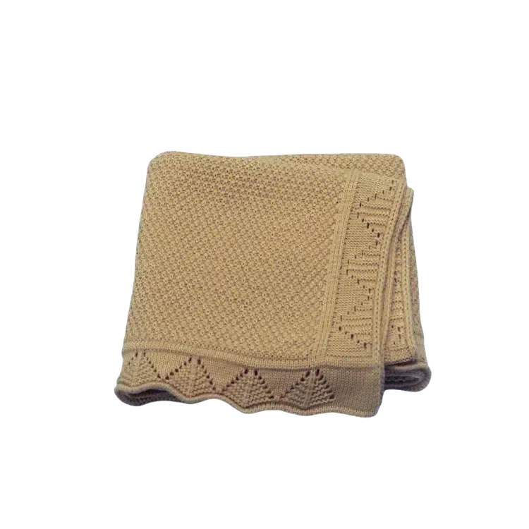 Dječja deka s izvezenim logom, pletena, unisex, otporna na vjetar, akrilna vlakna, 0,25 kg, za sve sezone