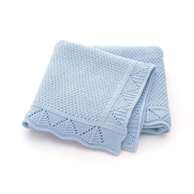 Dječja deka s izvezenim logom, pletena, unisex, otporna na vjetar, akrilna vlakna, 0,25 kg, za sve sezone