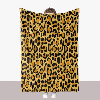 Flanel deka s leopardim uzorkom – 300 g, toplina za proljeće i jesen, premium kvaliteta
