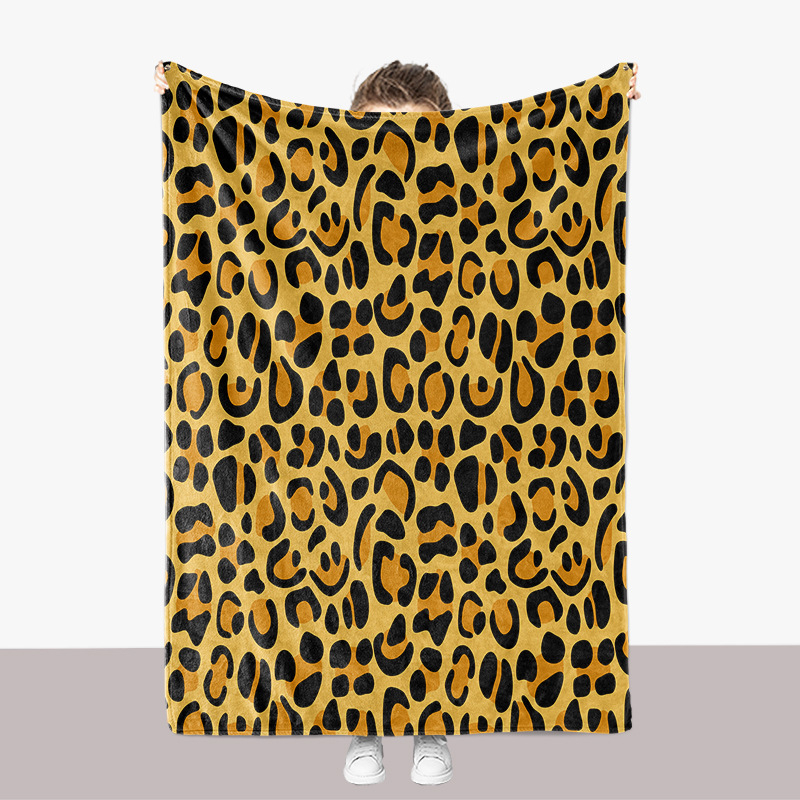 Flanel deka s leopardim uzorkom – 300 g, toplina za proljeće i jesen, premium kvaliteta