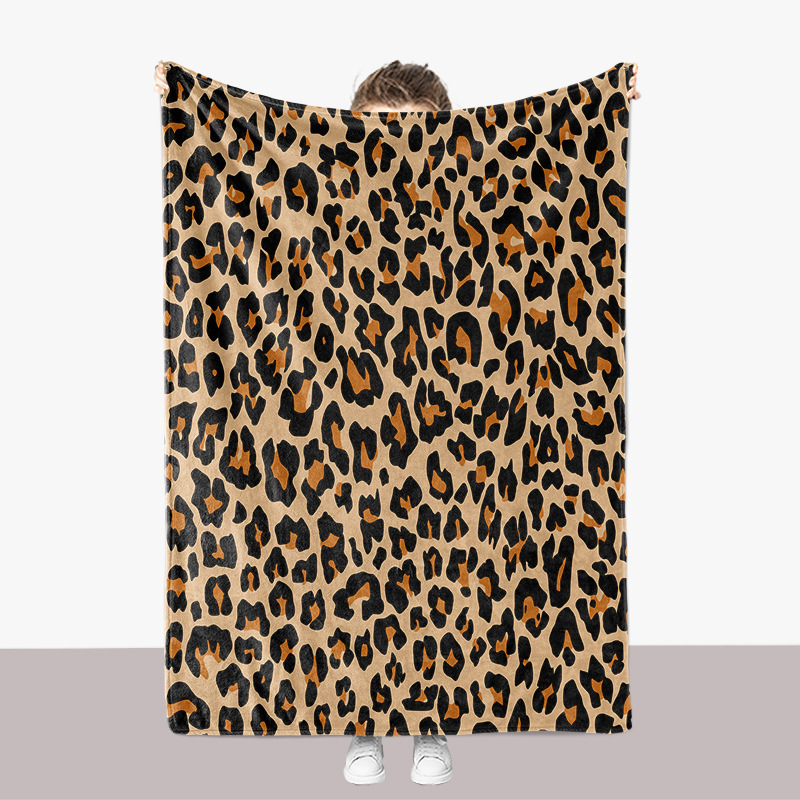 Flanel deka s leopardim uzorkom – 300 g, toplina za proljeće i jesen, premium kvaliteta