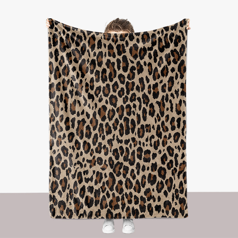 Flanel deka s leopardim uzorkom – 300 g, toplina za proljeće i jesen, premium kvaliteta