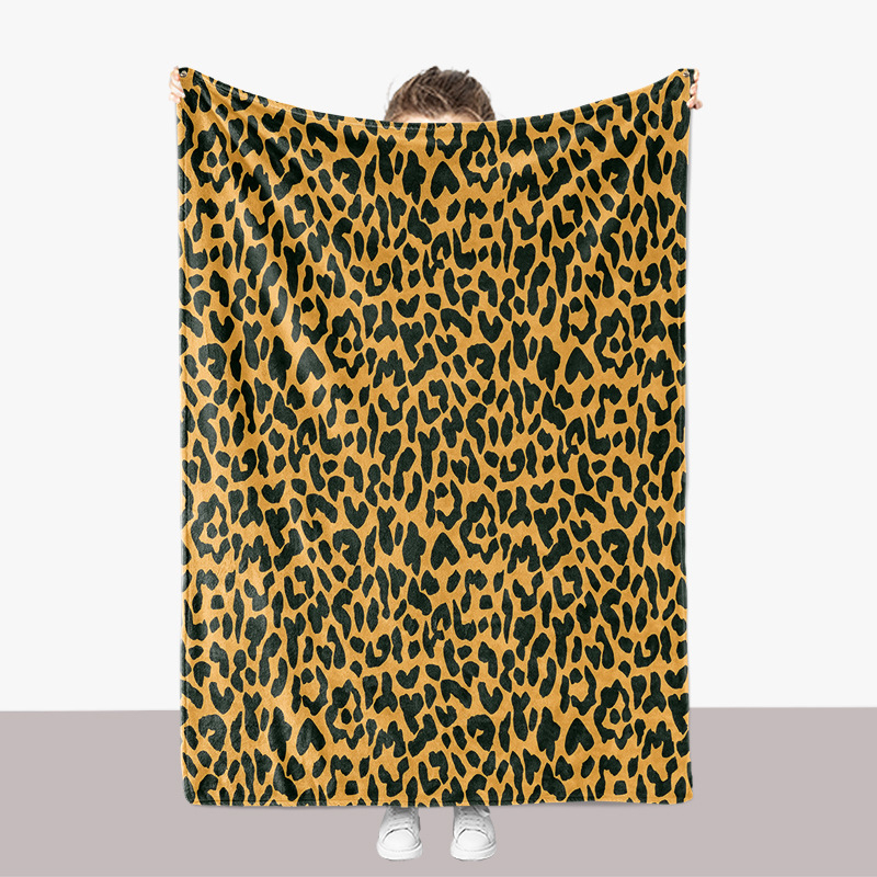 Flanel deka s leopardim uzorkom – 300 g, toplina za proljeće i jesen, premium kvaliteta