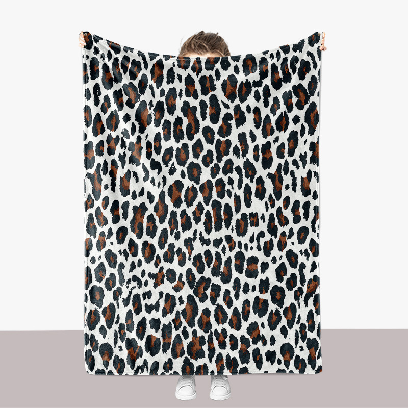 Flanel deka s leopardim uzorkom – 300 g, toplina za proljeće i jesen, premium kvaliteta