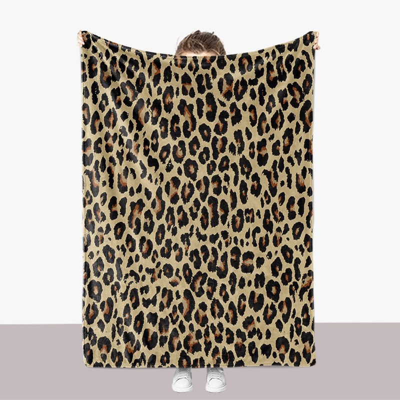 Flanel deka s leopardim uzorkom – 300 g, toplina za proljeće i jesen, premium kvaliteta