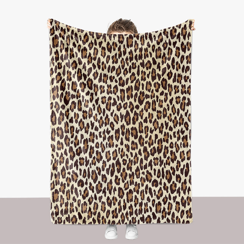 Flanel deka s leopardim uzorkom – 300 g, toplina za proljeće i jesen, premium kvaliteta