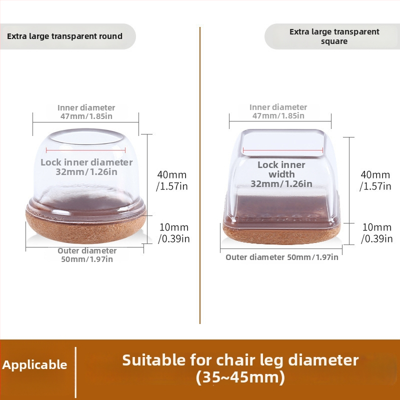 Kerek lábvédők székek és asztalok lábaira, zajcsökkentő, kopásálló, TPE anyagú, modern minimalista stílus