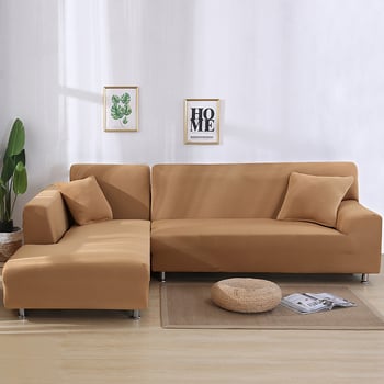 L alakú egyszínű kanapéhuzat, teljes lefedés, chaise-stílus, kompatibilis kombinált kanapéhoz; anyag: kémiai rost; fő összetevő tartalom: 95%