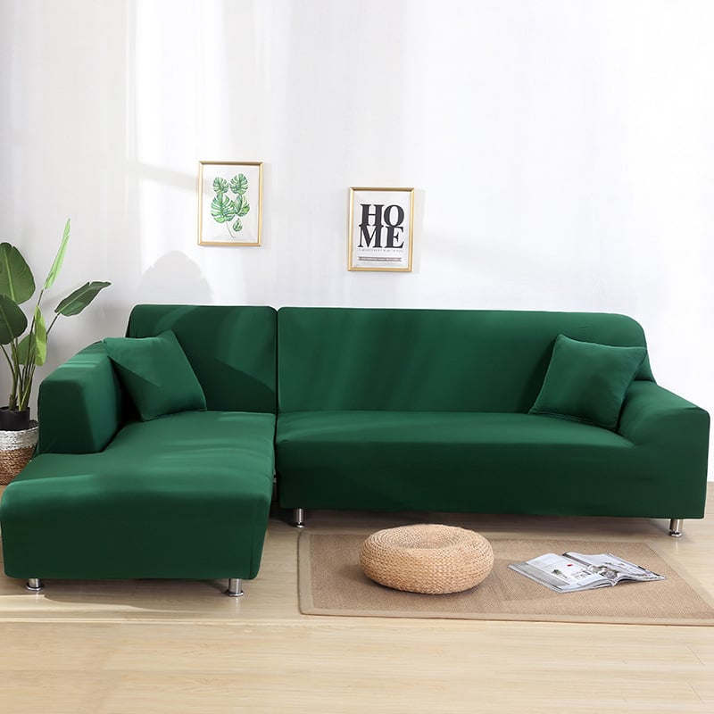 L alakú egyszínű kanapéhuzat, teljes lefedés, chaise-stílus, kompatibilis kombinált kanapéhoz; anyag: kémiai rost; fő összetevő tartalom: 95%