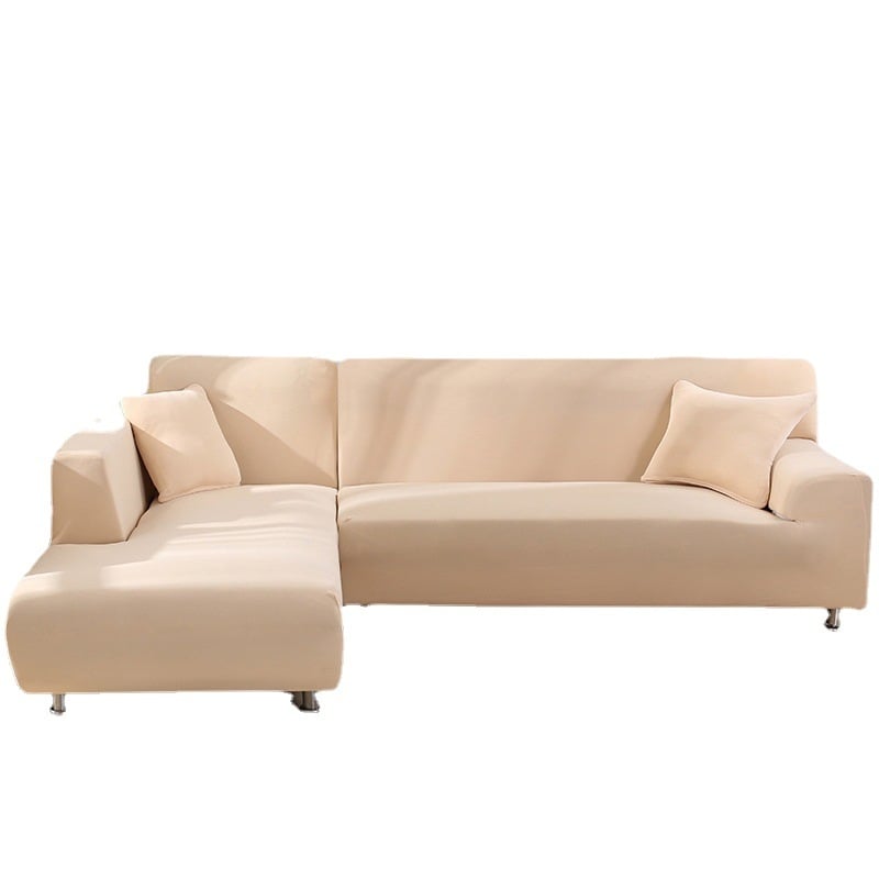 L alakú egyszínű kanapéhuzat, teljes lefedés, chaise-stílus, kompatibilis kombinált kanapéhoz; anyag: kémiai rost; fő összetevő tartalom: 95%