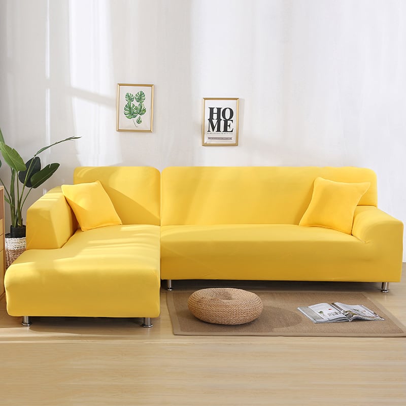 L alakú egyszínű kanapéhuzat, teljes lefedés, chaise-stílus, kompatibilis kombinált kanapéhoz; anyag: kémiai rost; fő összetevő tartalom: 95%