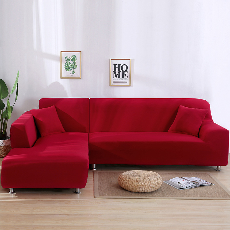 L alakú egyszínű kanapéhuzat, teljes lefedés, chaise-stílus, kompatibilis kombinált kanapéhoz; anyag: kémiai rost; fő összetevő tartalom: 95%