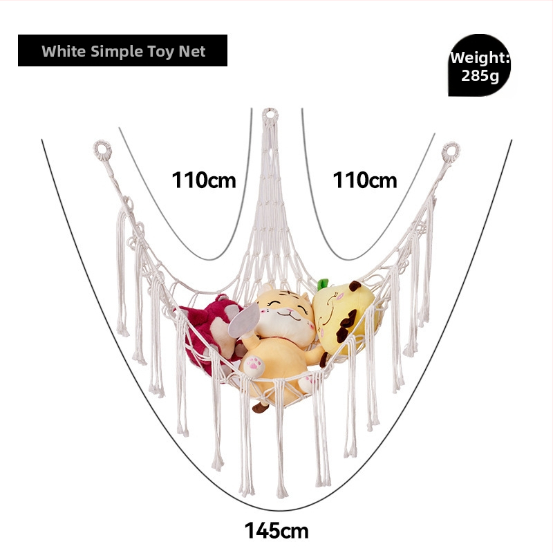 Триъгълен стенен джоб-мрежа за играчки - ръчно плетена памучна мрежа за съхранение, скандинавски стил, каре модел за детска стая