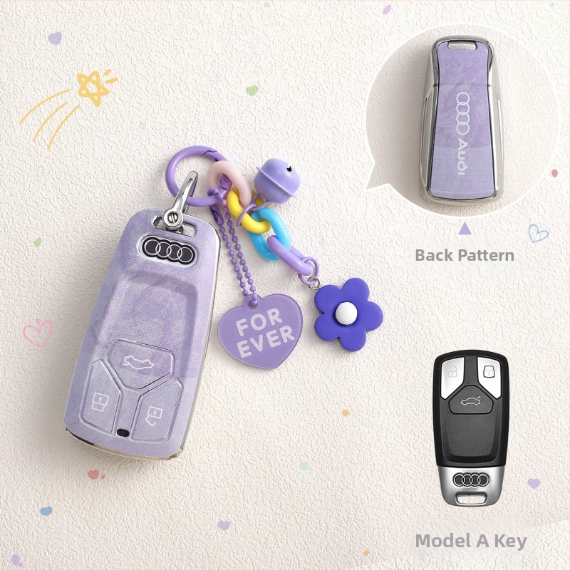 Audi atslēgas TPU korpuss, saderīgs ar A6L/A4L/Q5L/A3/Q3/A7L/Q2L/Q7/A5, pielāgojams, augstas klases kvalitāte