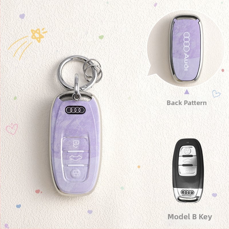 Audi atslēgas TPU korpuss, saderīgs ar A6L/A4L/Q5L/A3/Q3/A7L/Q2L/Q7/A5, pielāgojams, augstas klases kvalitāte