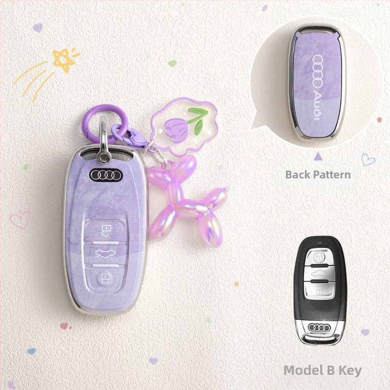Audi atslēgas TPU korpuss, saderīgs ar A6L/A4L/Q5L/A3/Q3/A7L/Q2L/Q7/A5, pielāgojams, augstas klases kvalitāte