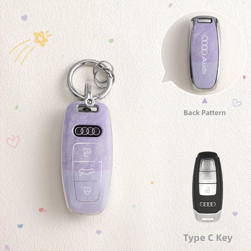 Audi atslēgas TPU korpuss, saderīgs ar A6L/A4L/Q5L/A3/Q3/A7L/Q2L/Q7/A5, pielāgojams, augstas klases kvalitāte