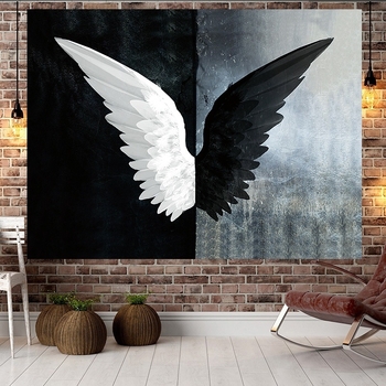 Гобелен с ангелски крила – плюшена тъкан, найлон 30–40% като основен компонент, 30–40% като подкомпонент, модел: Карикатури/Аниме