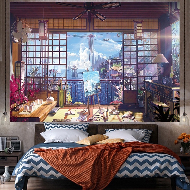 Гобелен с ангелски крила – плюшена тъкан, найлон 30–40% като основен компонент, 30–40% като подкомпонент, модел: Карикатури/Аниме