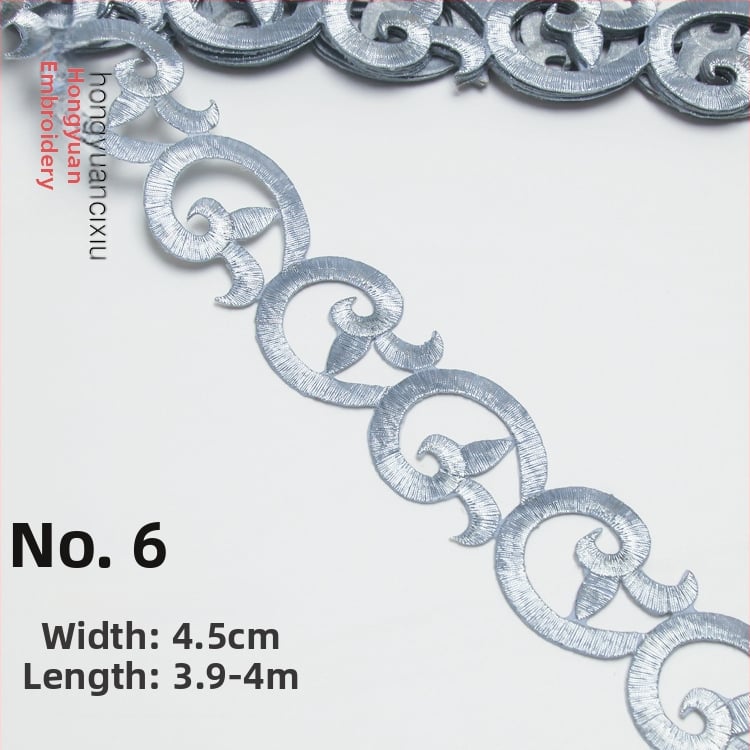 Бродирана дантела за костюми – прежда за бродиране, модел на древни костюми, подходяща за шапки, дрехи и домашен декор