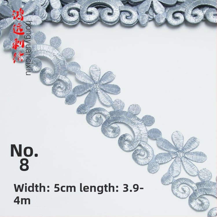 Бродирана дантела за костюми – прежда за бродиране, модел на древни костюми, подходяща за шапки, дрехи и домашен декор