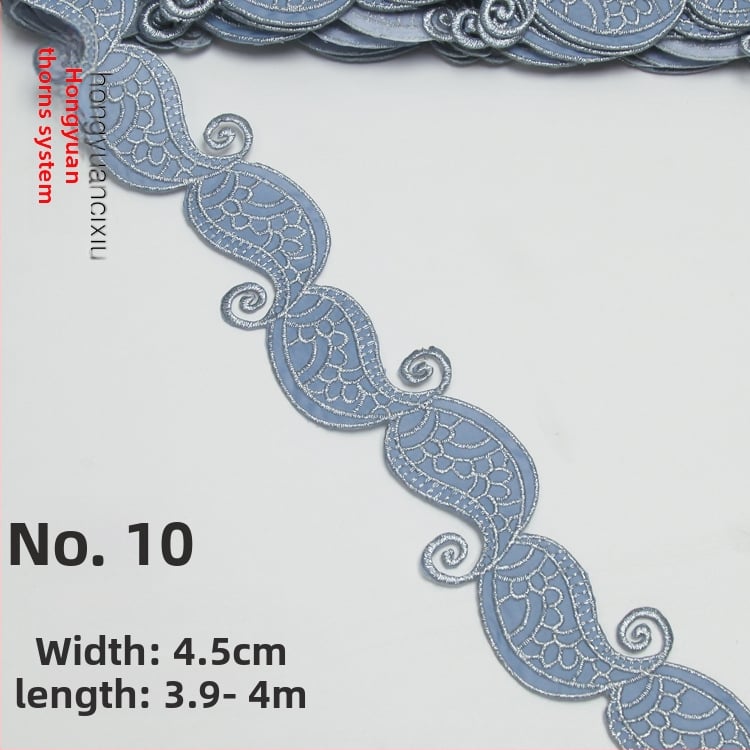 Бродирана дантела за костюми – прежда за бродиране, модел на древни костюми, подходяща за шапки, дрехи и домашен декор