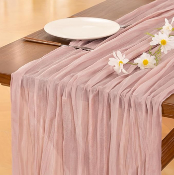 Stolni runner s teksturom cheesecloth, 70% poliester, skandinavski stil, za dnevni boravak ili restoran