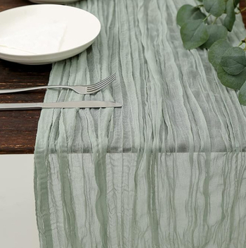 Stolni runner s teksturom cheesecloth, 70% poliester, skandinavski stil, za dnevni boravak ili restoran