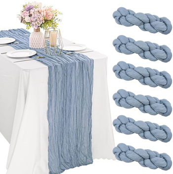Stolni runner s teksturom cheesecloth, 70% poliester, skandinavski stil, za dnevni boravak ili restoran