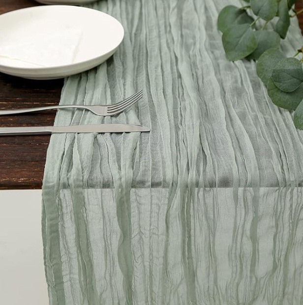Stolni runner s teksturom cheesecloth, 70% poliester, skandinavski stil, za dnevni boravak ili restoran