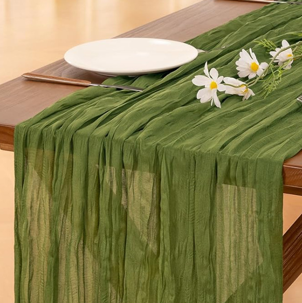 Stolni runner s teksturom cheesecloth, 70% poliester, skandinavski stil, za dnevni boravak ili restoran