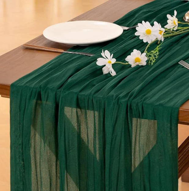 Stolni runner s teksturom cheesecloth, 70% poliester, skandinavski stil, za dnevni boravak ili restoran