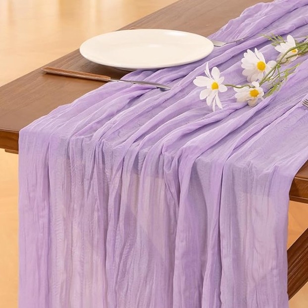 Stolni runner s teksturom cheesecloth, 70% poliester, skandinavski stil, za dnevni boravak ili restoran