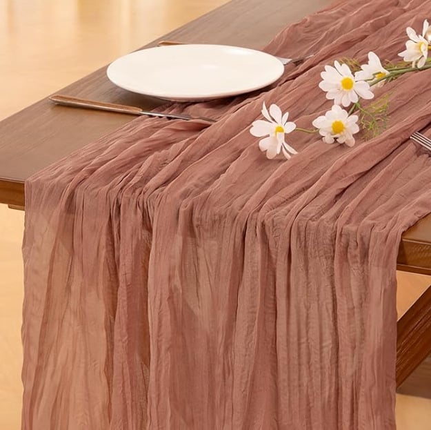 Stolni runner s teksturom cheesecloth, 70% poliester, skandinavski stil, za dnevni boravak ili restoran